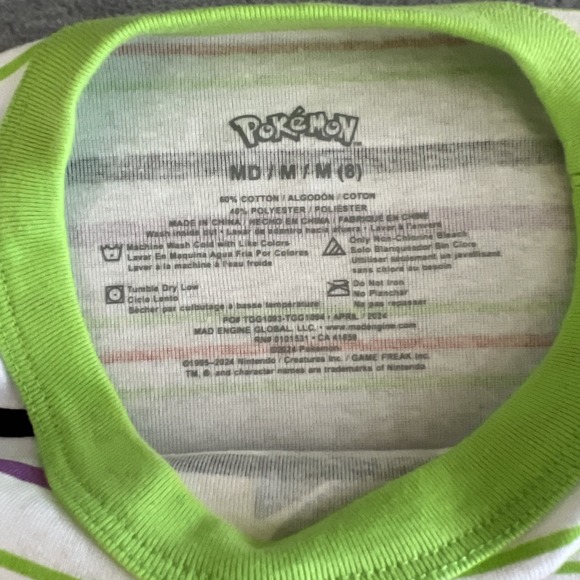 Pokemon Pikachu Halloween T-Shirt Kids M 8 Short‎ Sleeve Striped Colorful New - Picture 6 of 7